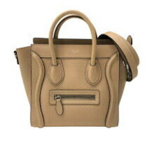 Celine Luggage Shopper sand drummed calfskin leather